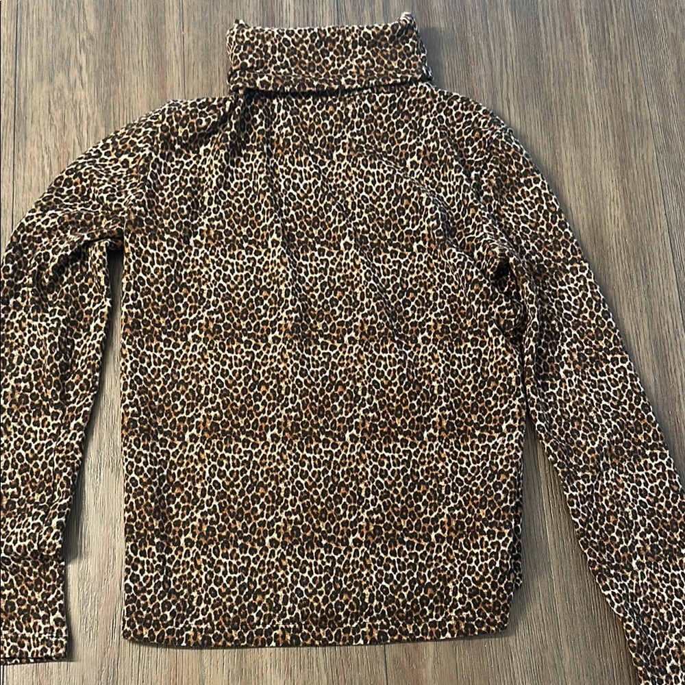 Zara Leopard Print Turtleneck Top